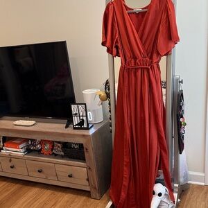 Elegant rust orange Women's Dress